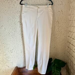 Calvin Klein White Straight Leg Pants Women’s Size 10 Stretch Mid Rise Classic